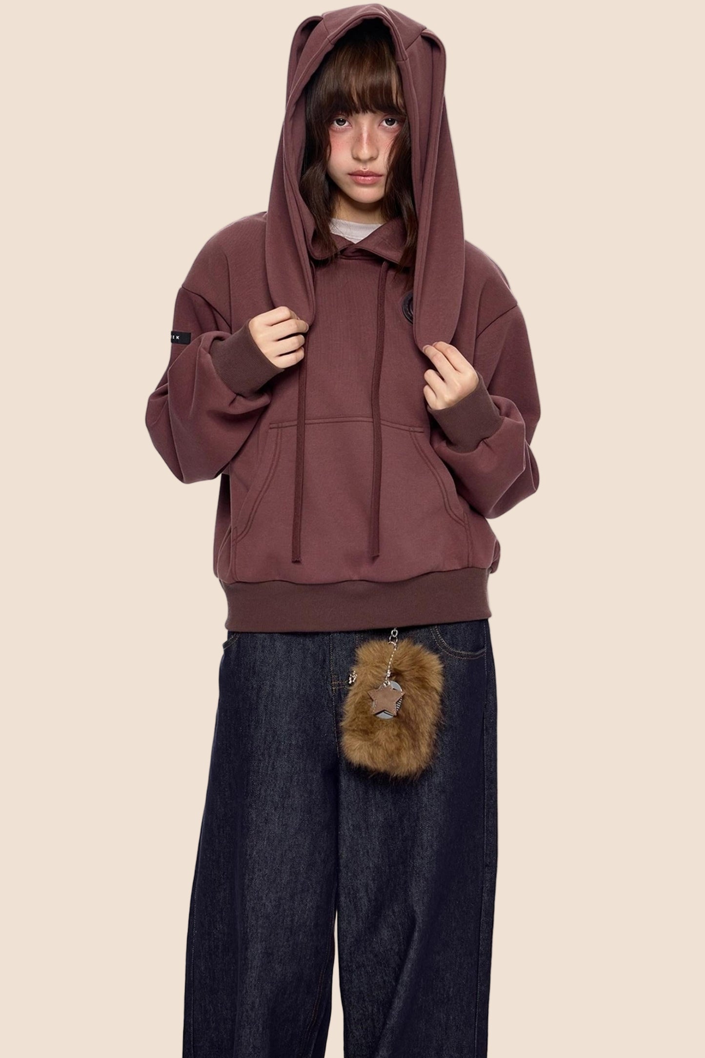 Retro Rabbit Drawstring Hoodie