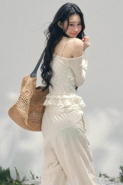 Lace Draped Two-Piece Top