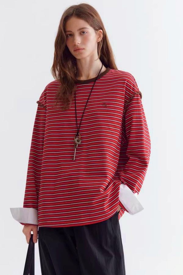Color-Blocking Striped Sweater