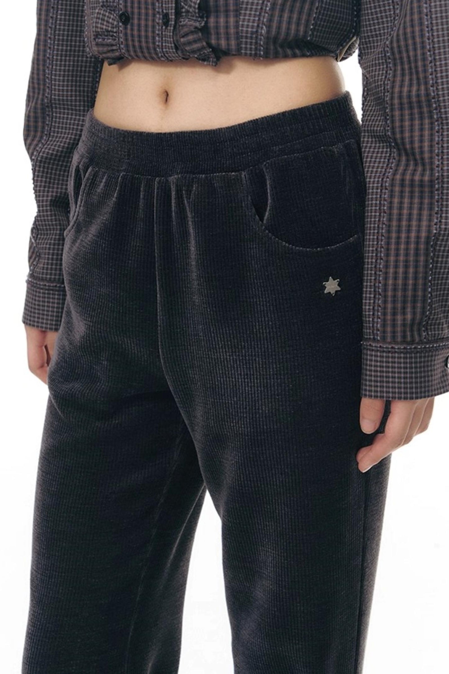 Chenille Slim Flared Pants