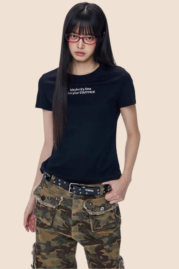 Alphabet Print Crop Top