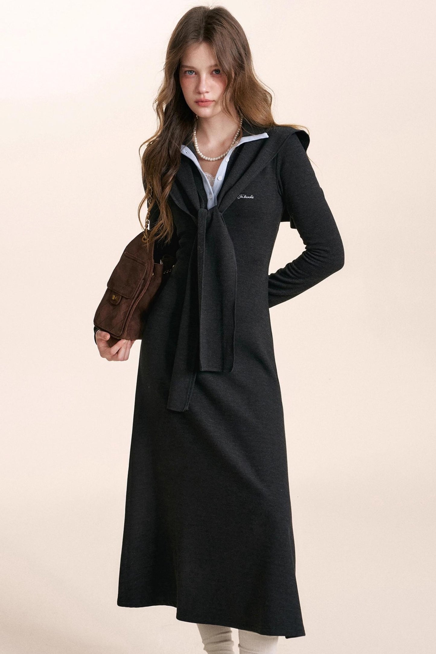 Lace-Up Knitted Dress