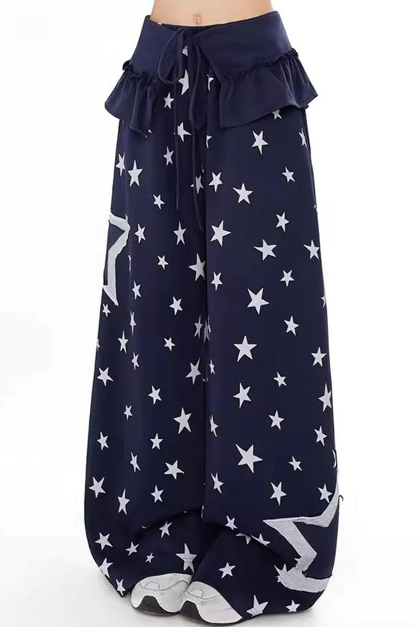 All-Over Star Wide-Leg Pants