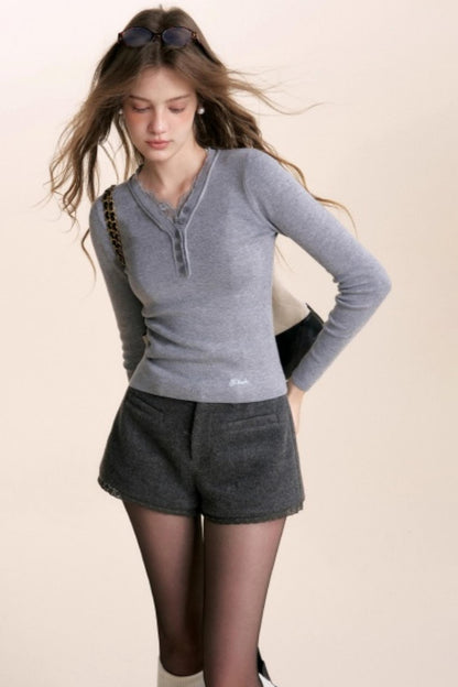 Romantic Lace Wool Cardigan