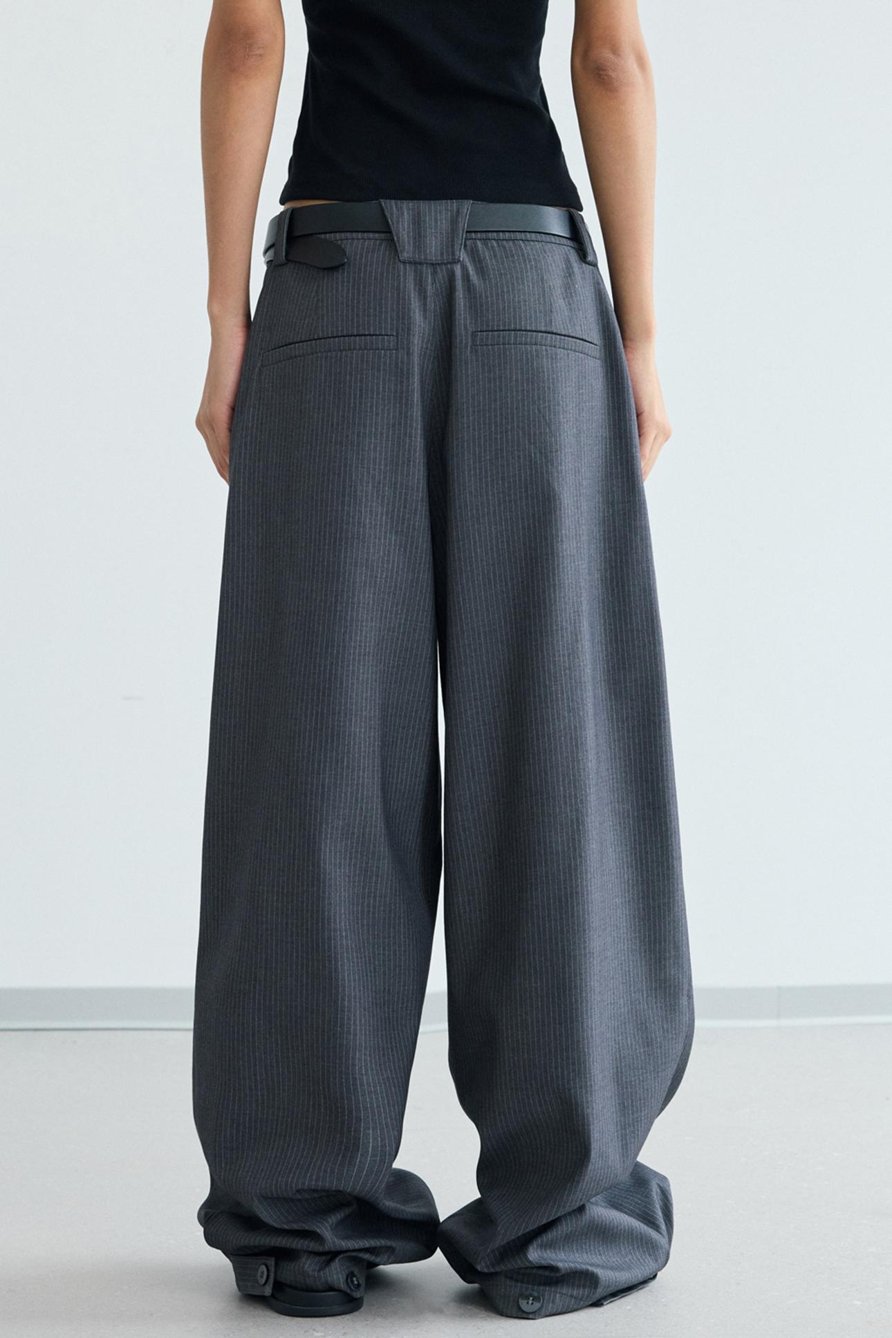 Vintage Draped Straight Leg Pants