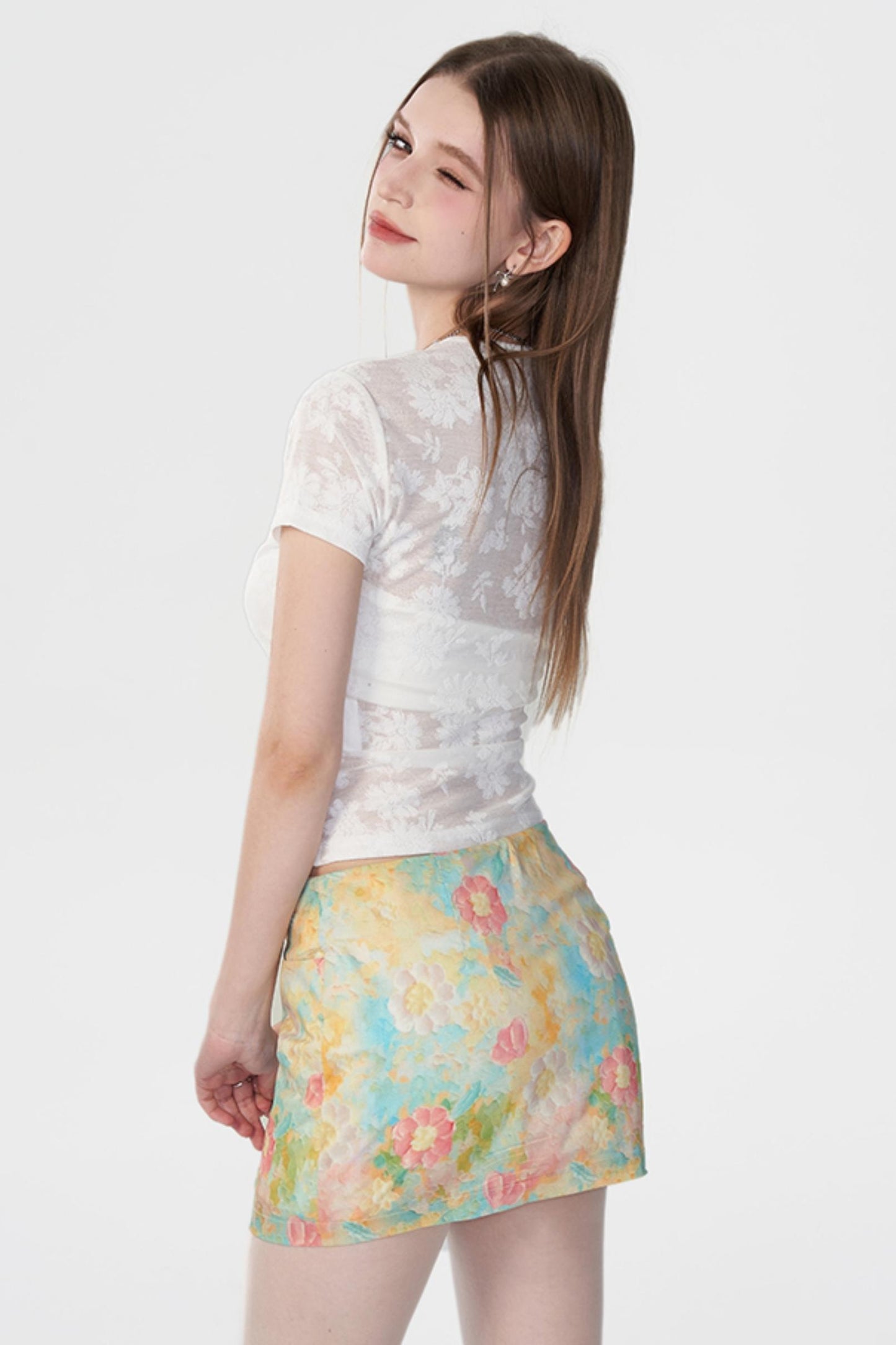 Vintage Floral Wrap Skirt