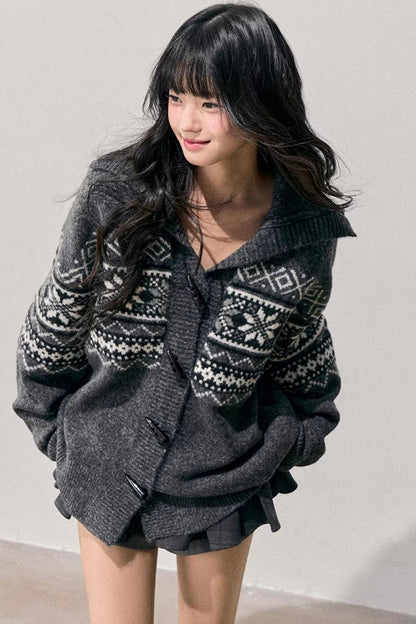 Fair Isle Duffle Cardigan