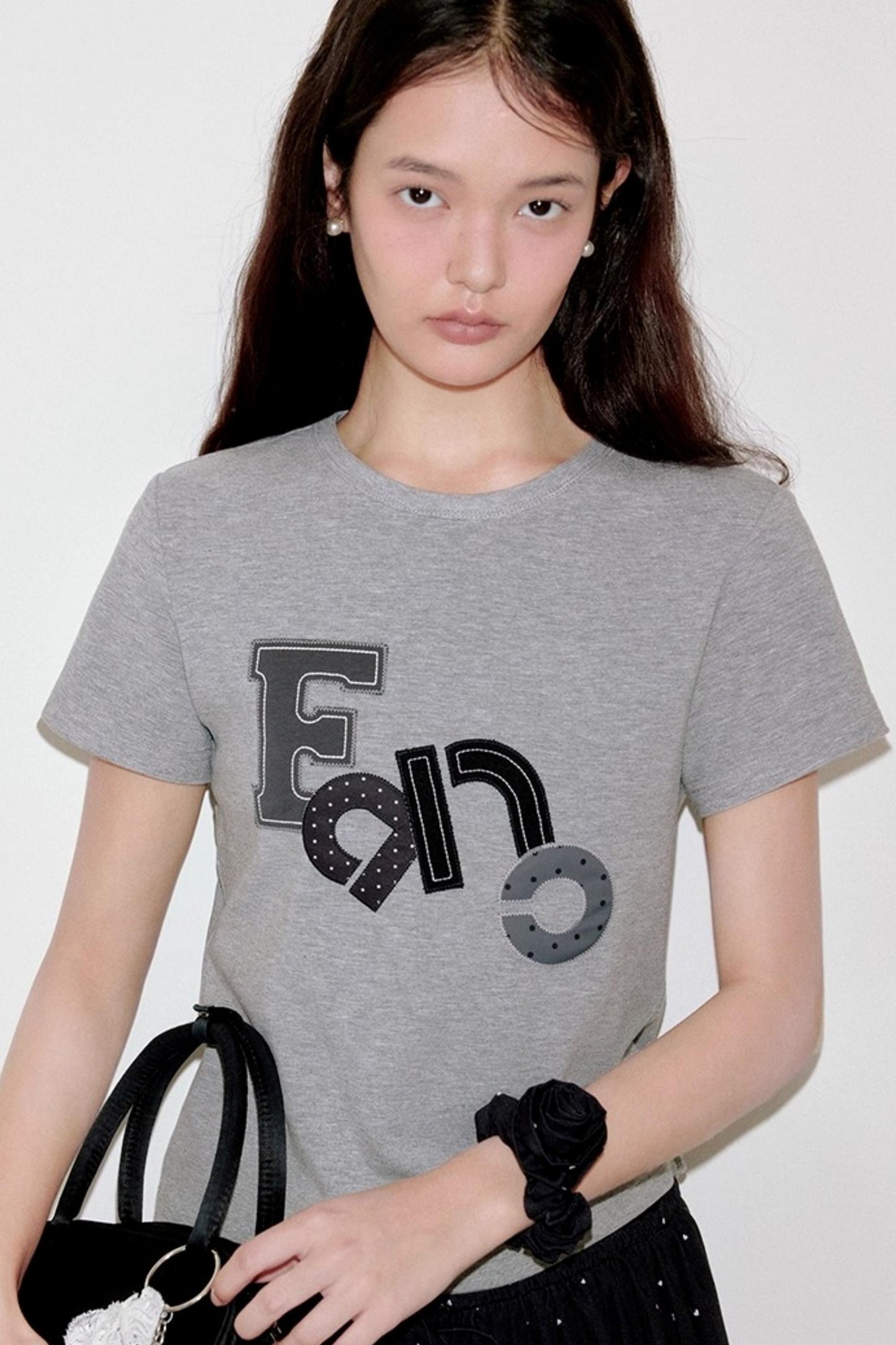 Niche Polka Dot Shoulder T-Shirt