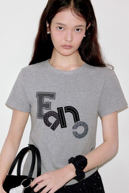 Niche Polka Dot Shoulder T-Shirt