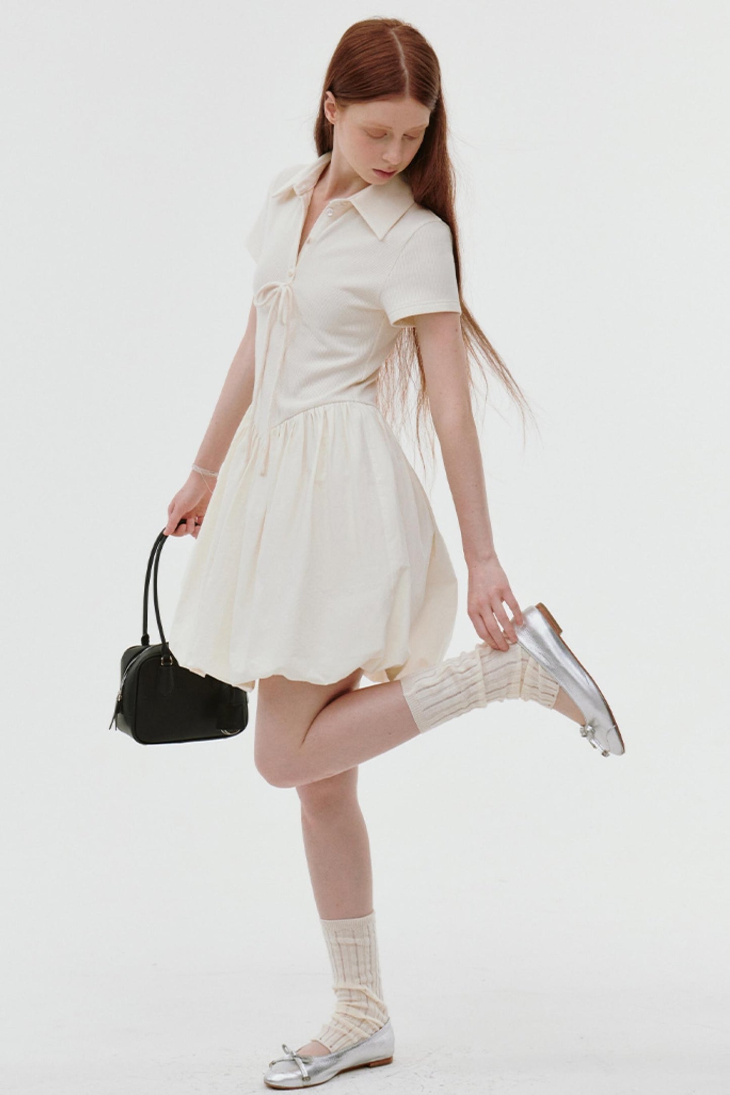 Premium Waffle Polo Dress