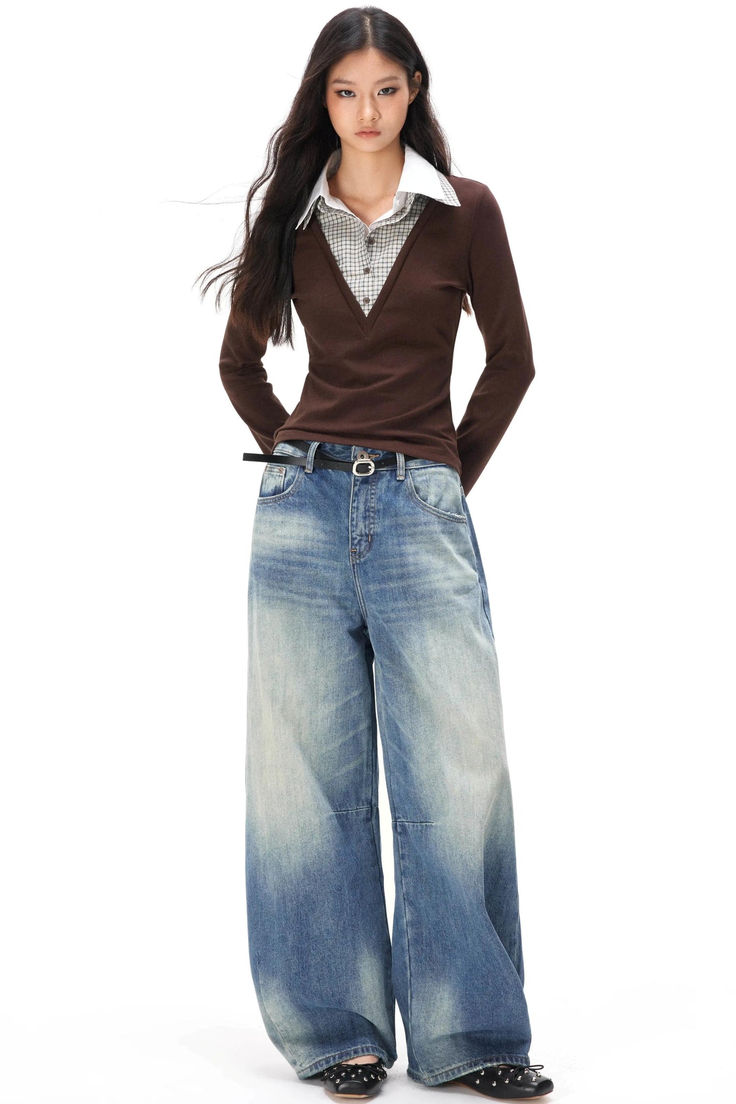 Retro Strick-Lagenlook-Top