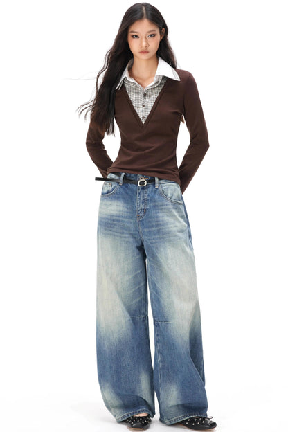 Retro Strick-Lagenlook-Top