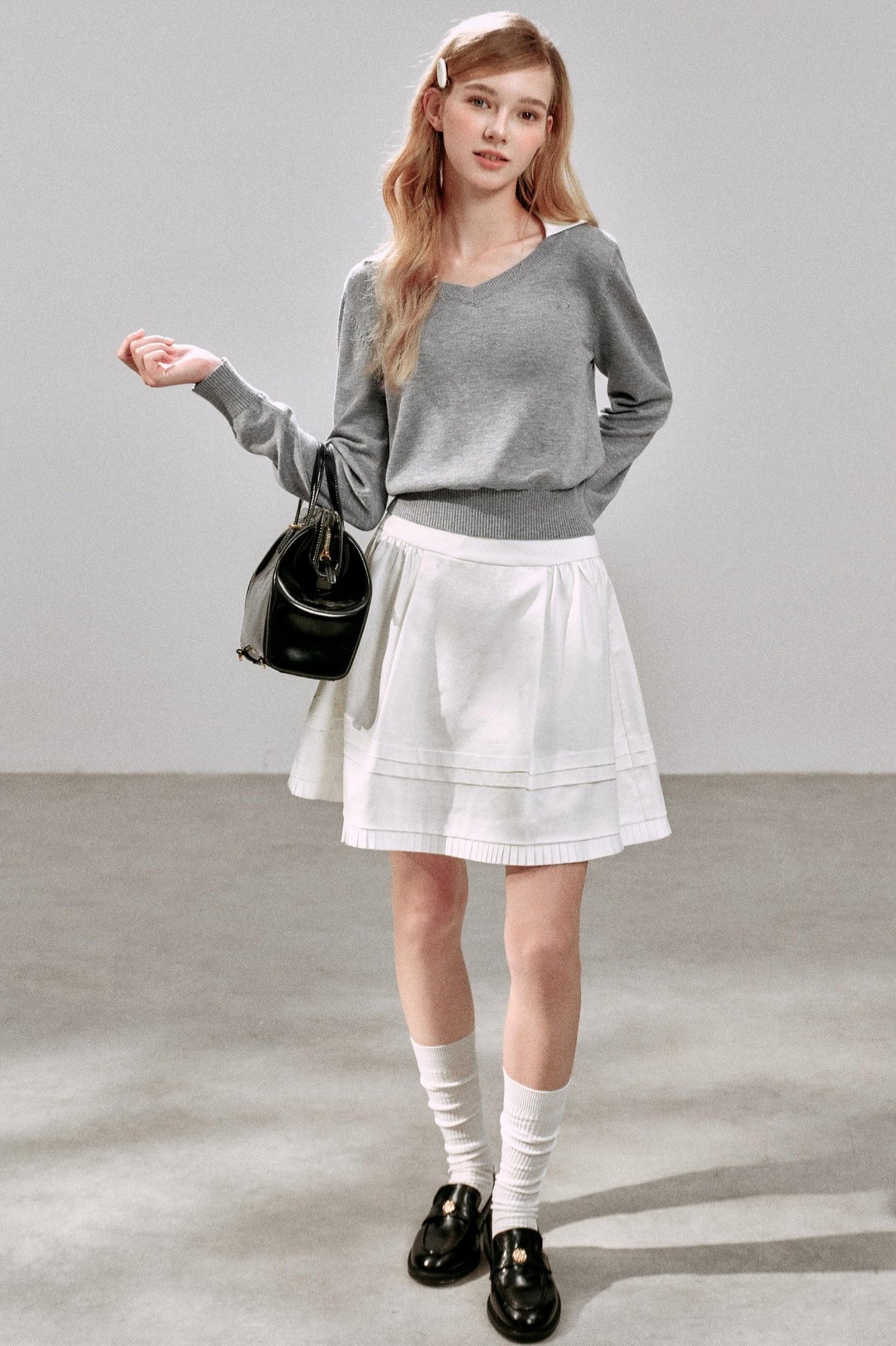 V-Neck Two-Piece Pullover Sweater