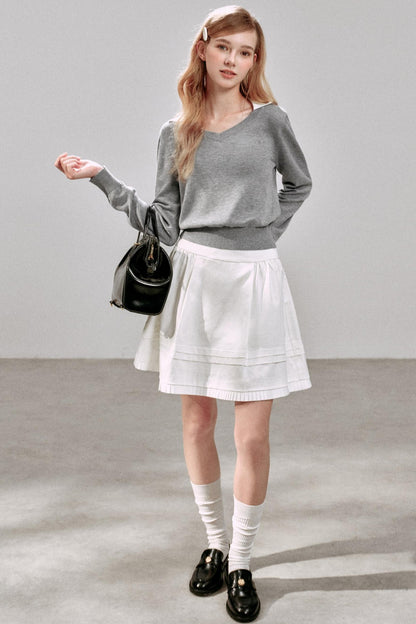 V-Neck Two-Piece Pullover Sweater