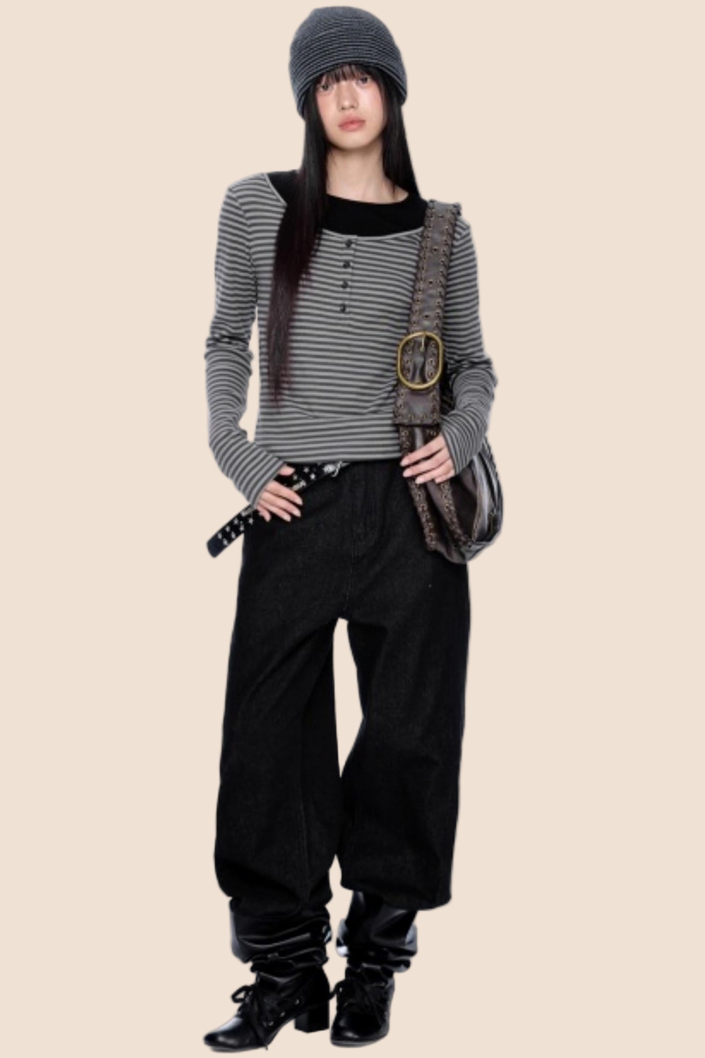 Striped Patchwork Knitted Top