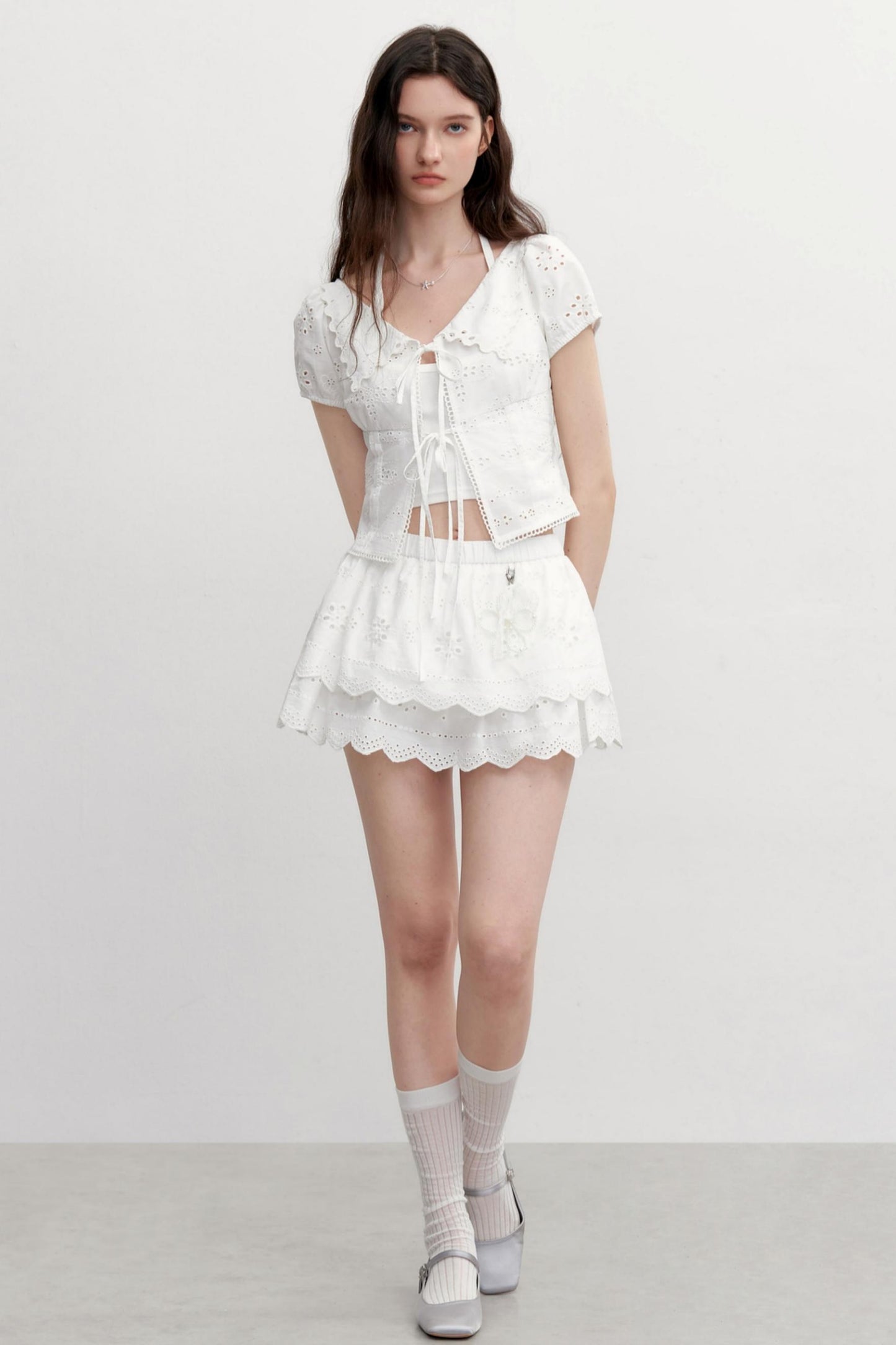 Vintage Lace Flower Asymmetrical Skirt Set-Up