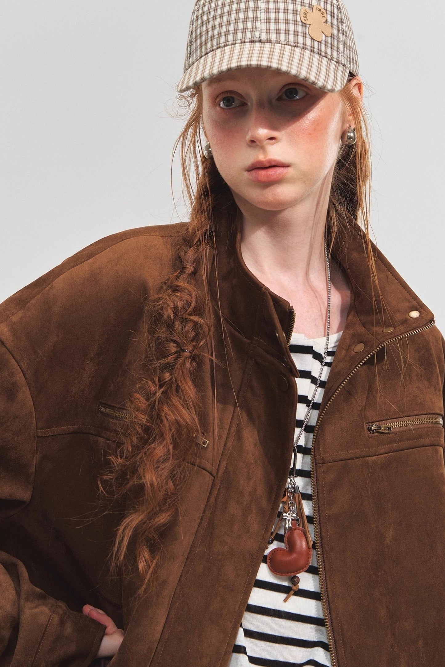 Lapel Suede Silhouette Jacket