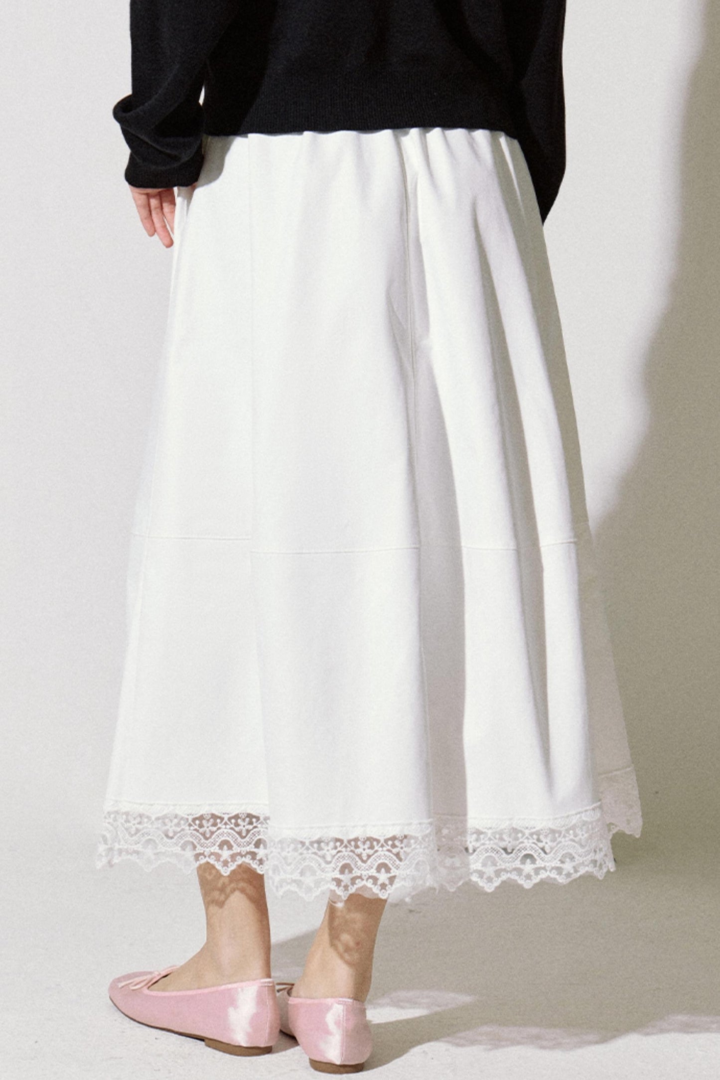 French Vintage Lace Panel Skirt