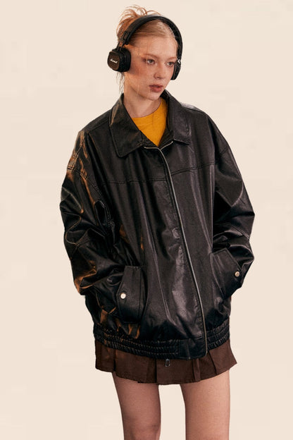 Retro High Street Pu Leather Jacket