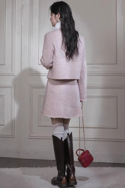 Snow Shell Pink Wool Suit Set