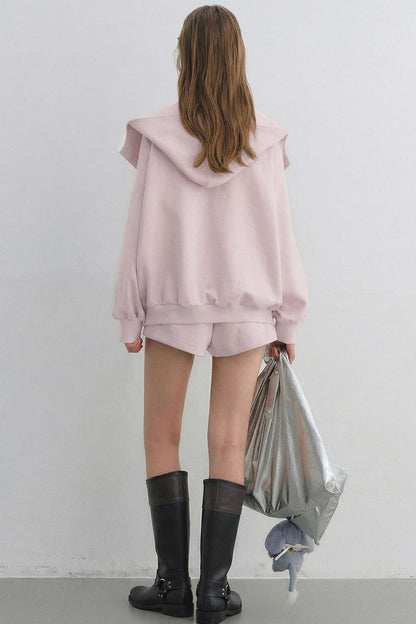 Hooded Zip-Up Jacket Set-Up