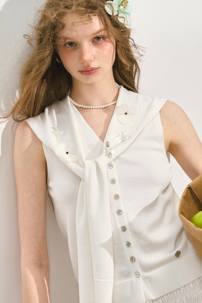 Summer Navy Shawl Vest