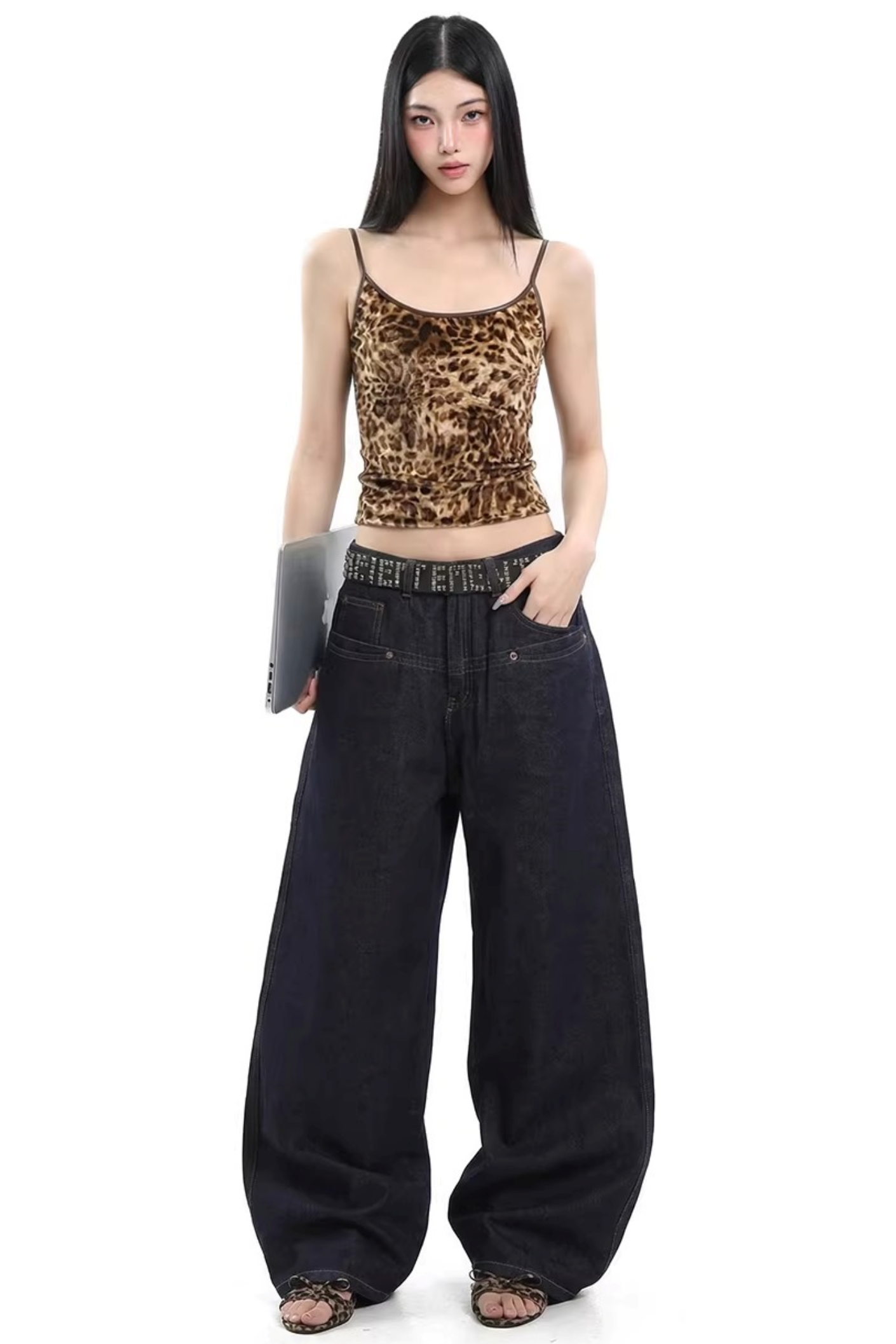 Camisola de terciopelo con estampado de leopardo