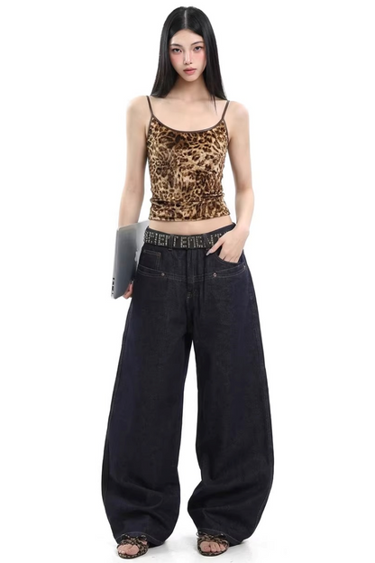 Camisola de terciopelo con estampado de leopardo