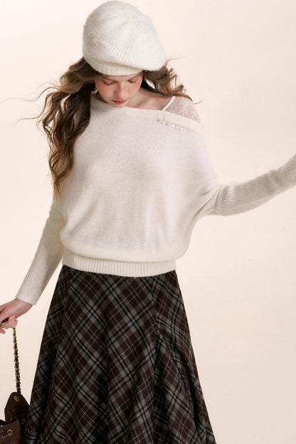 Irregular Ruffled Plaid Skirt