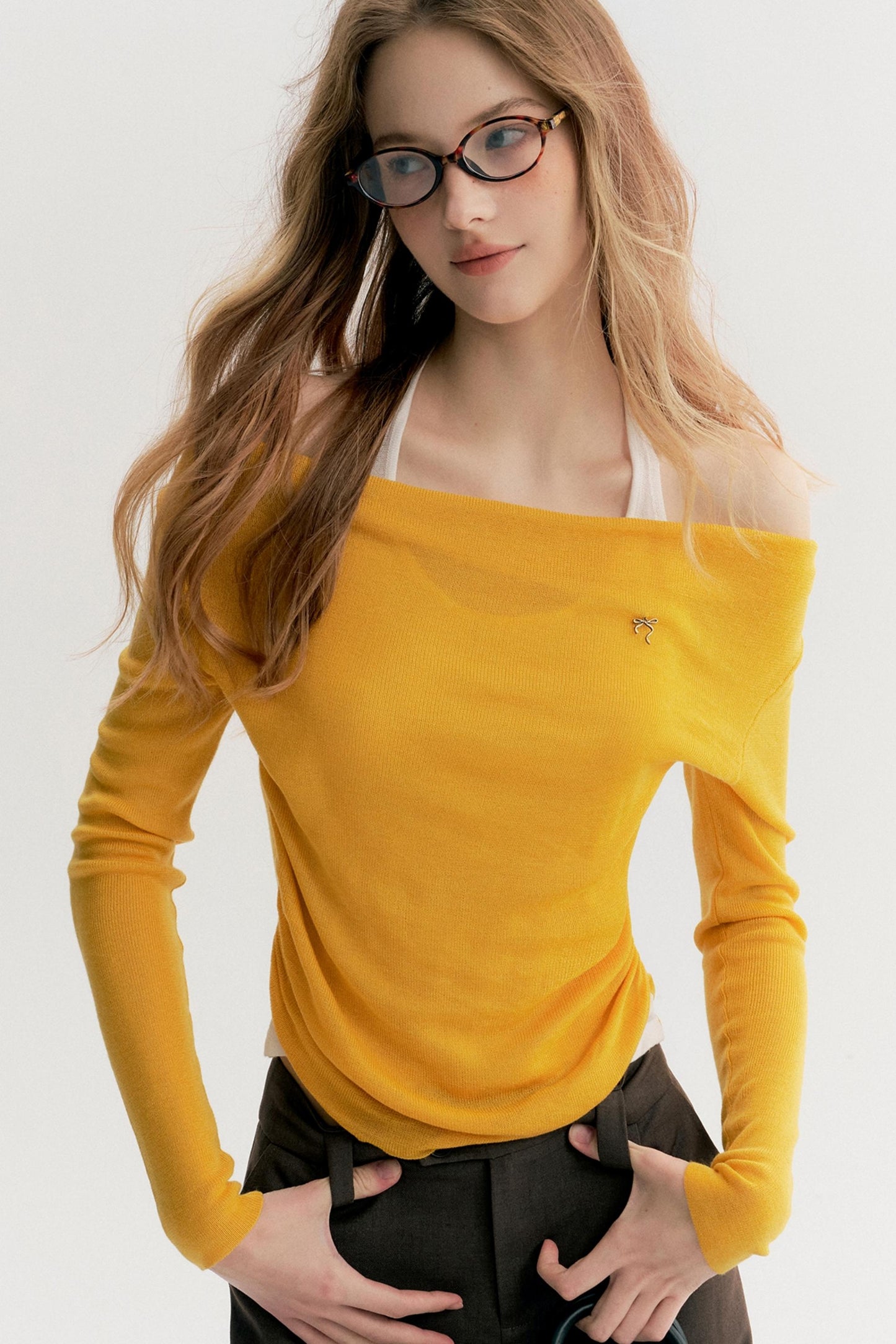 Lazy French Halterneck Knit Top