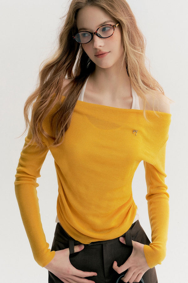 Lazy French Halterneck Knit Top