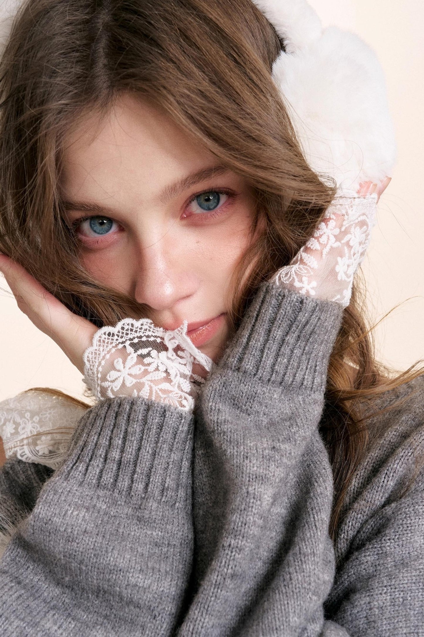 Romantic Lace Wool Sweater Set-Up