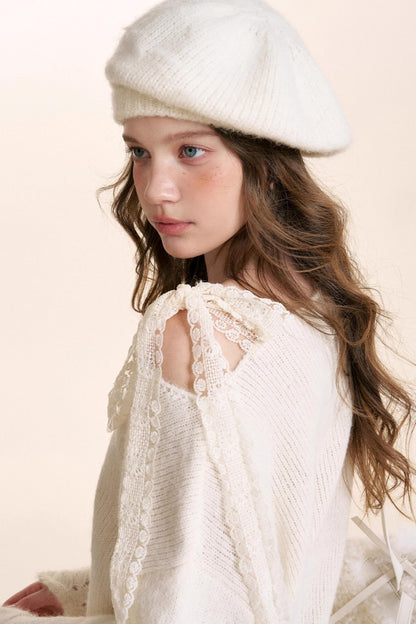 Romantic Lace Off-Shoulder Sweater