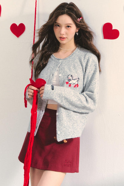 Soft Glutinous Dalmatian Jacquard Cardigan