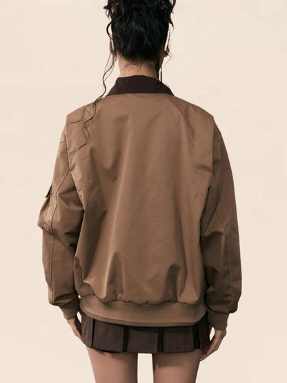 Original Maillard Brown Cleanfit Contrasting Jacket