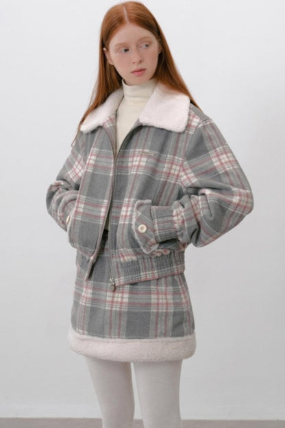 Plaid Patchwork Padded Jacket