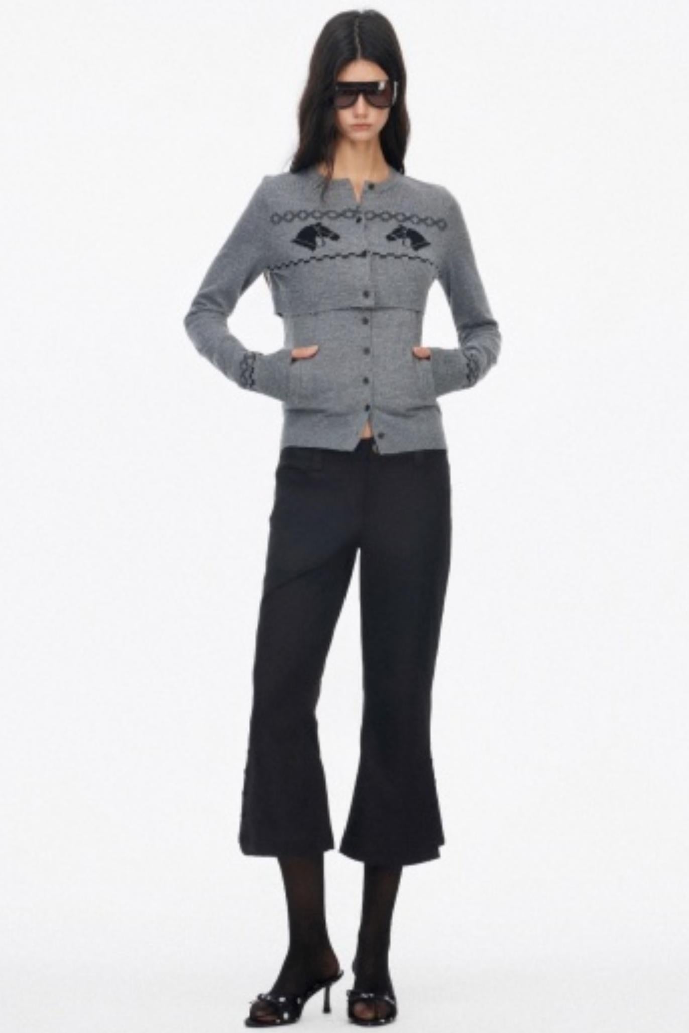 Wool Knit Two Piece Slim Jacket