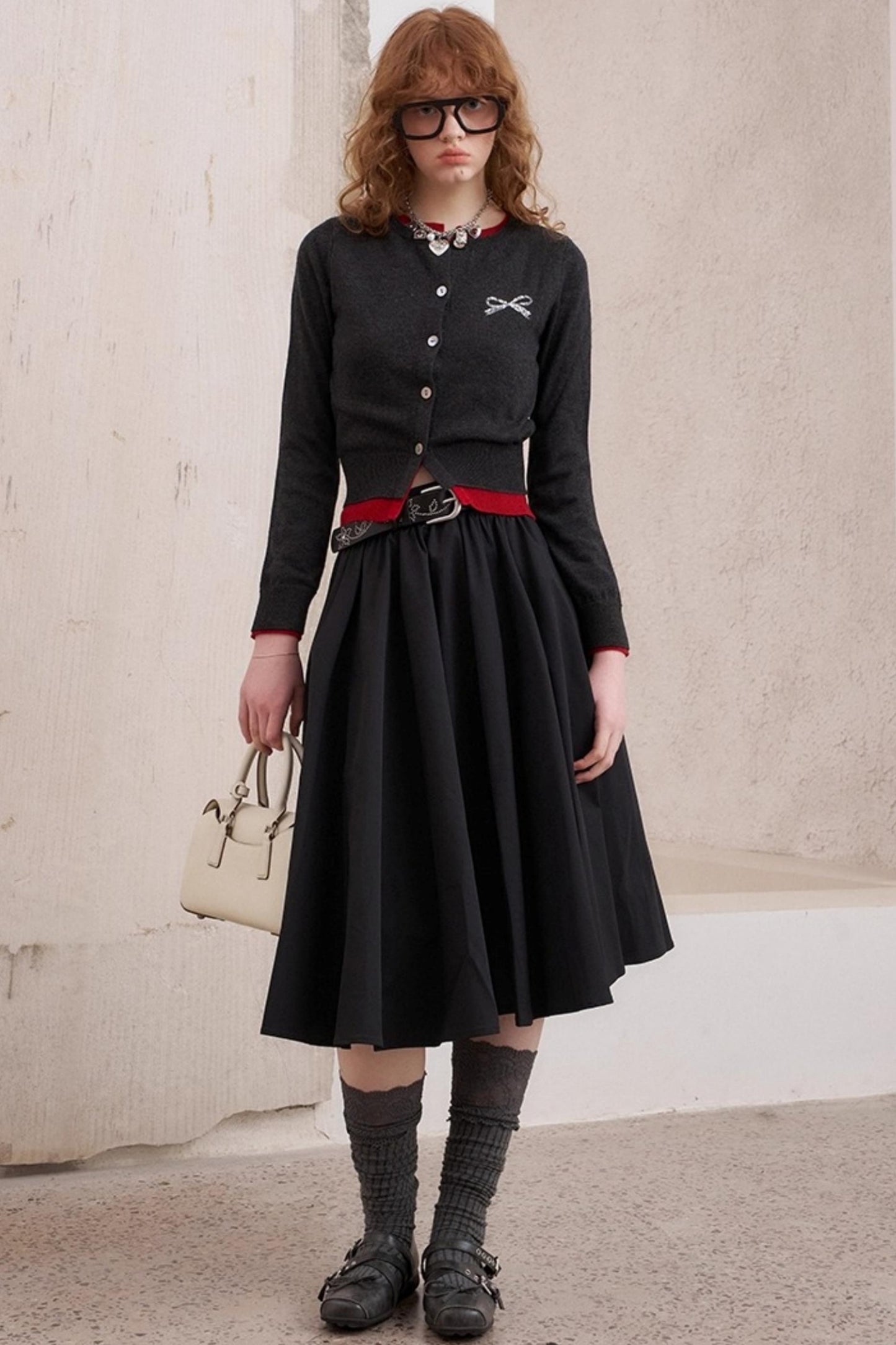 Three-Dimensional Pleated Skirt