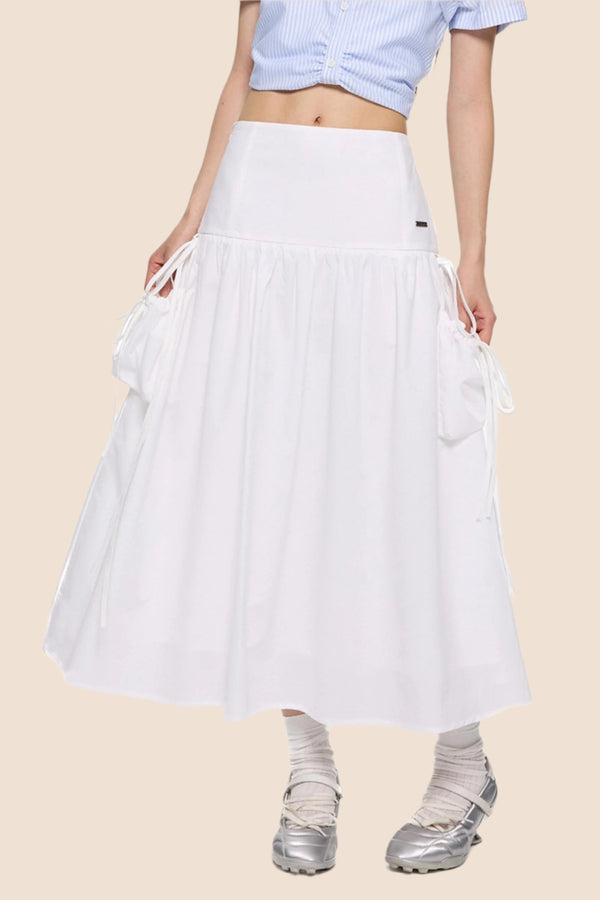 Summer White Flowing Half-Skirt