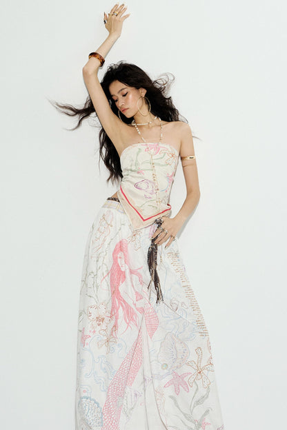 Ocean Pleated Lantern Pants