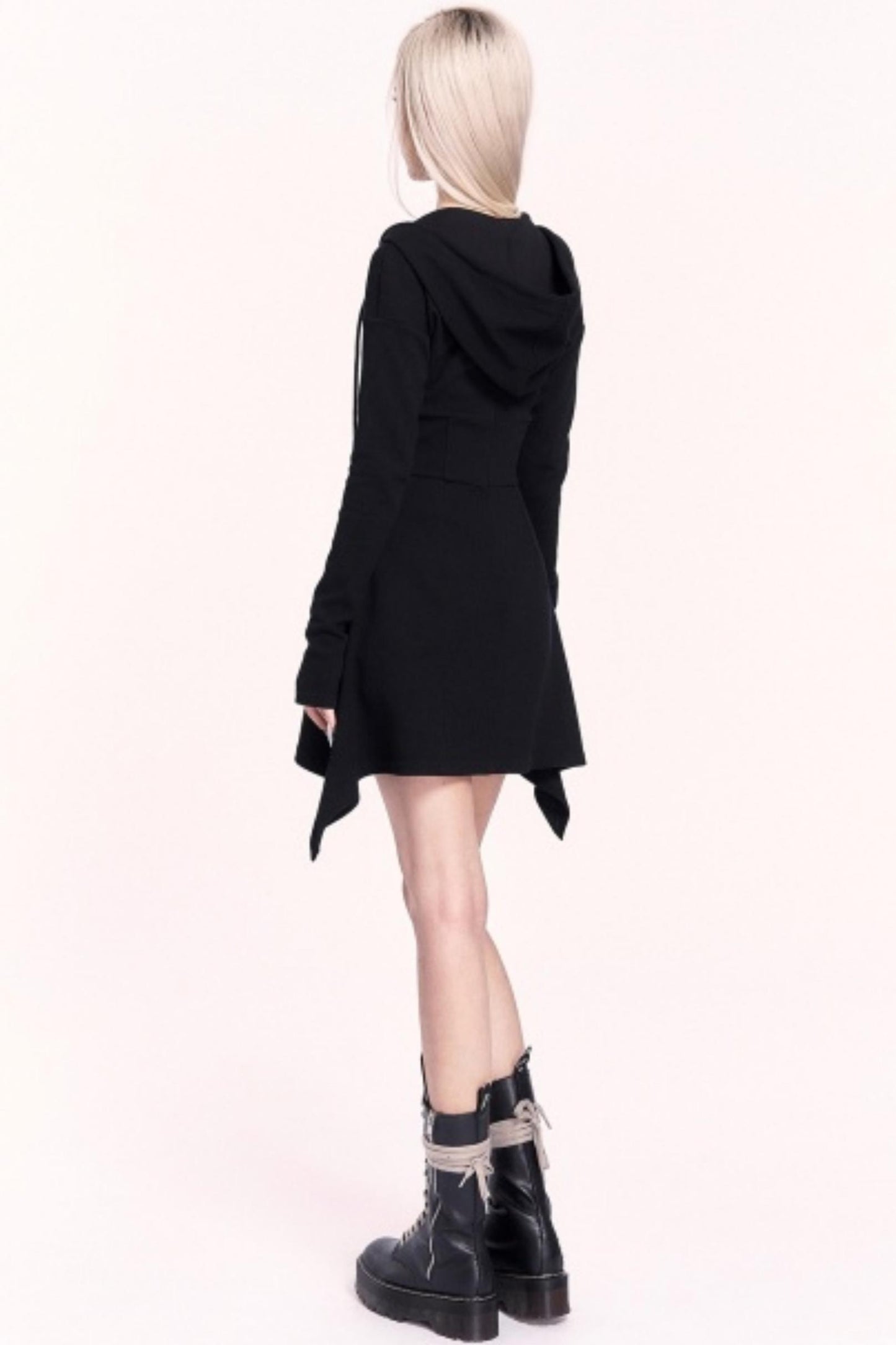 Irregular Hooded Sweatshirt Slimming Dress
