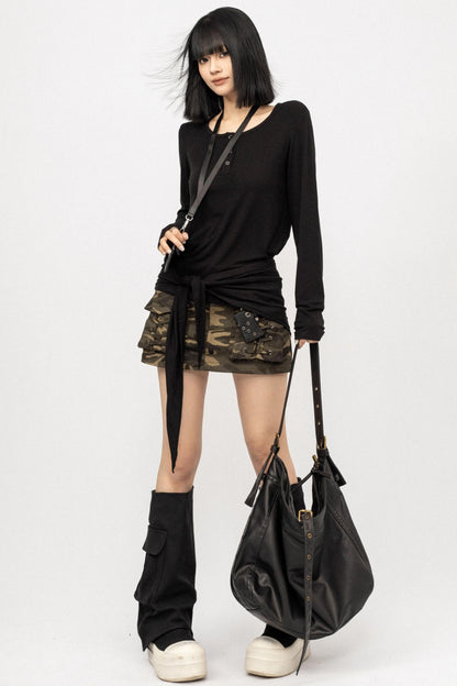 Black Slim Long Sleeve T-Shirt