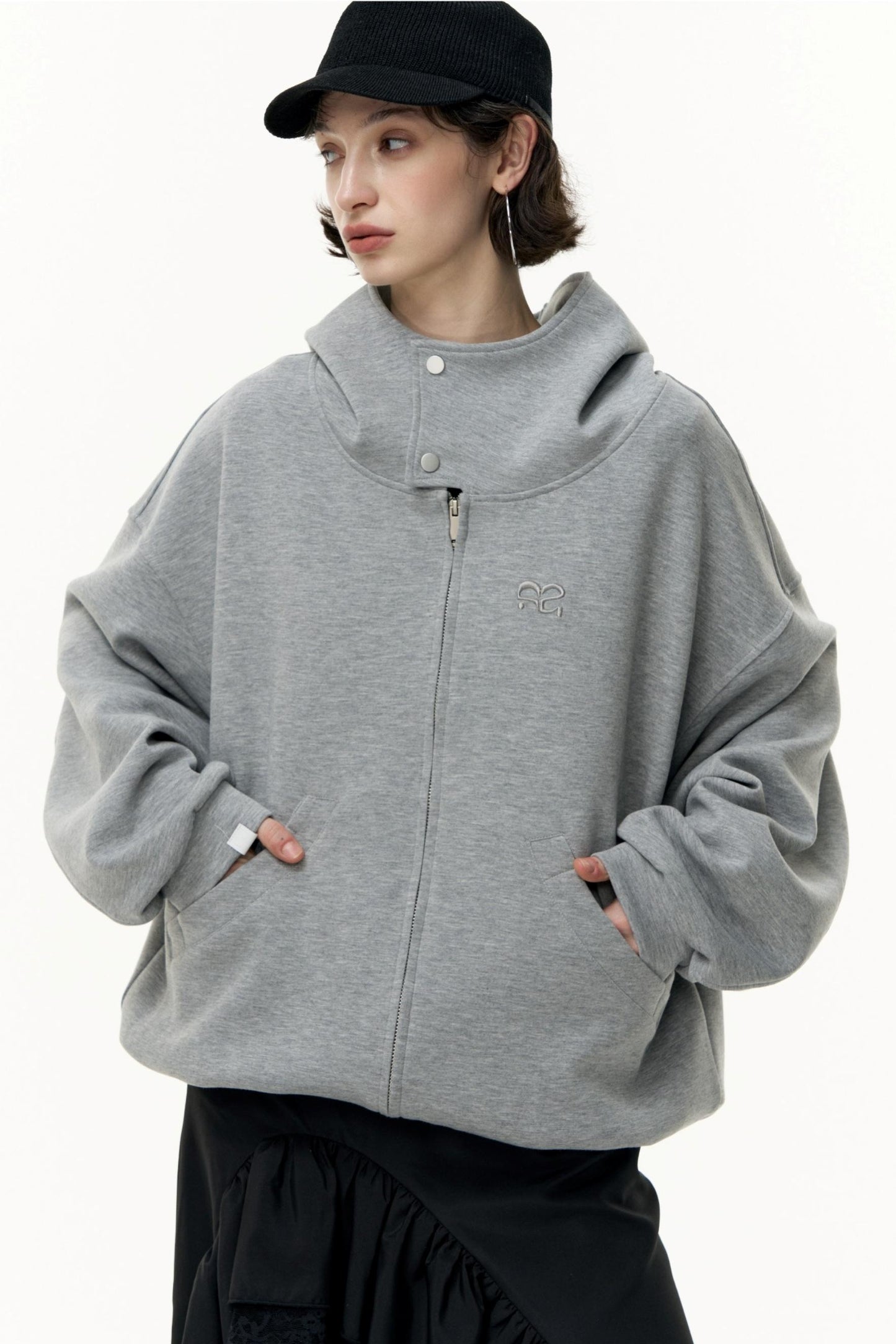 Tea Layer Hooded Cardigan Coat