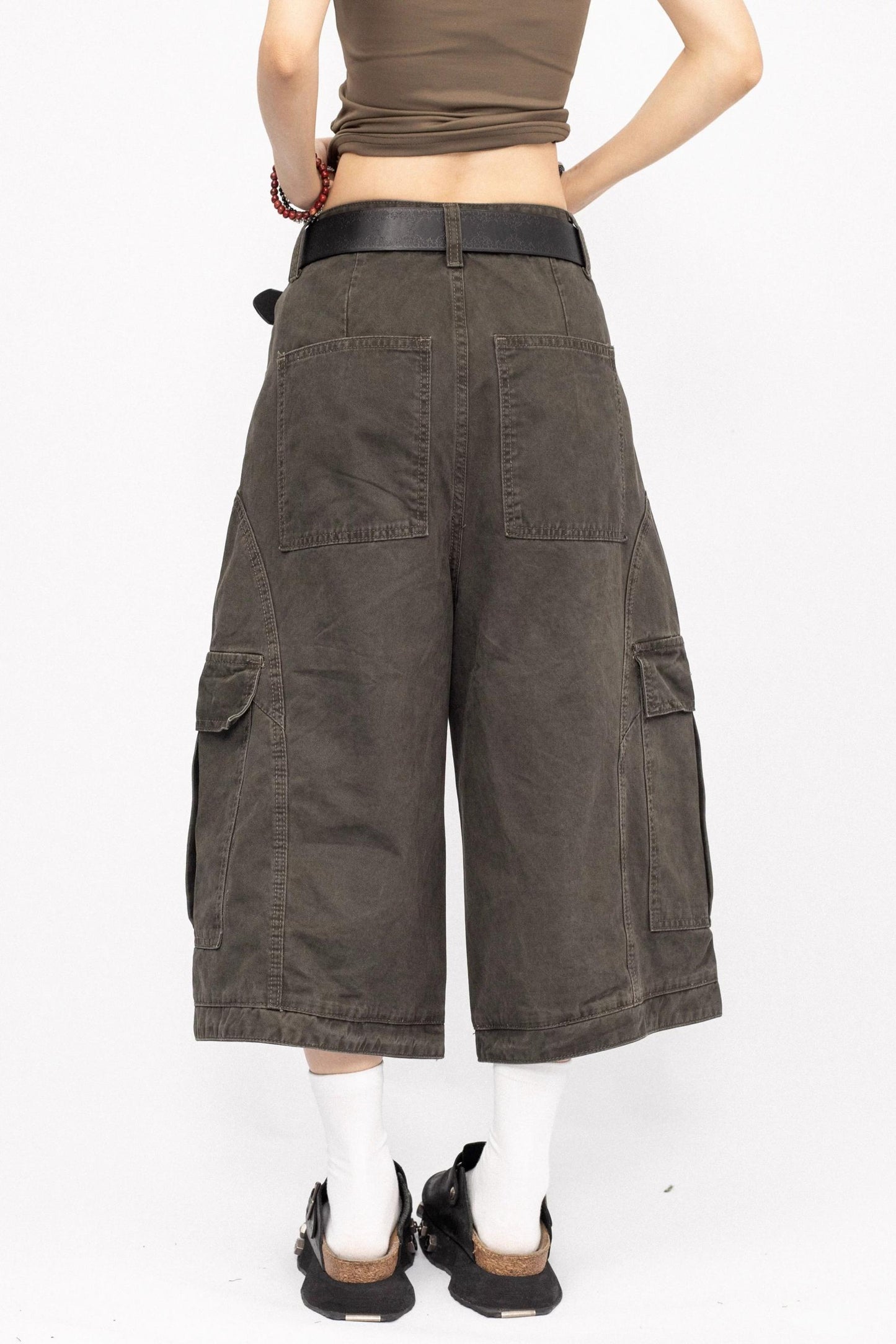American Vintage Cargo Denim Cropped Pants