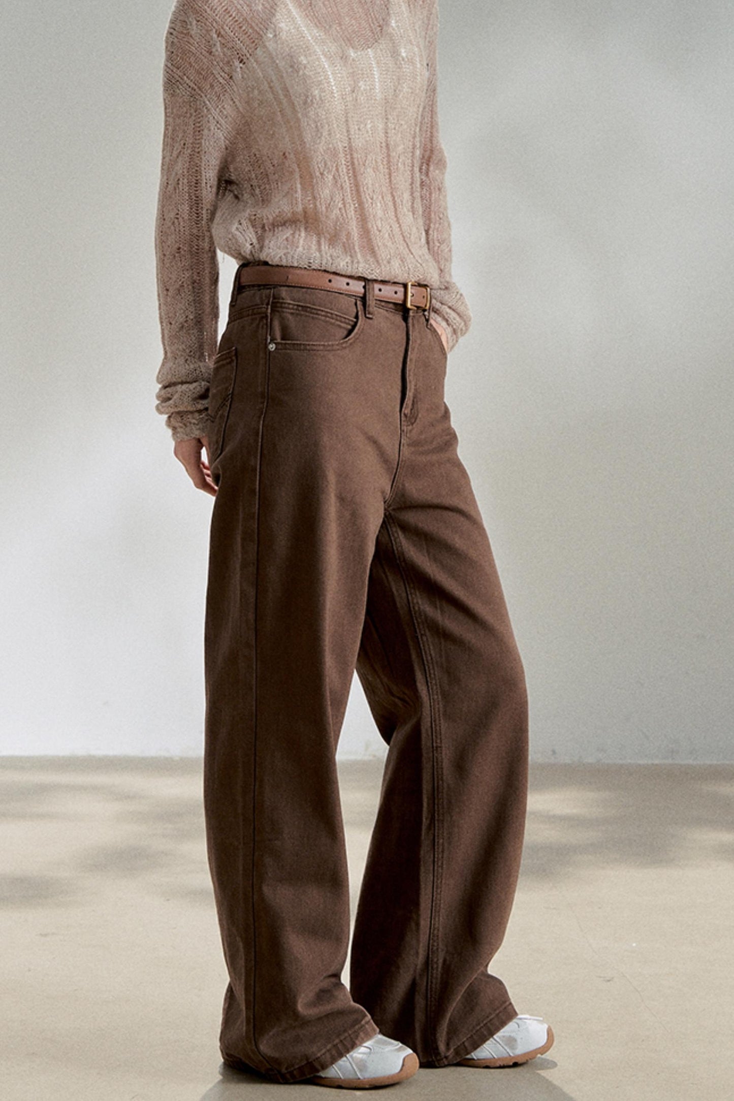 Vintage Dark Brown Straight Jeans