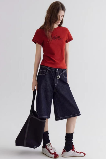 Top Rojo Vintage Bordado