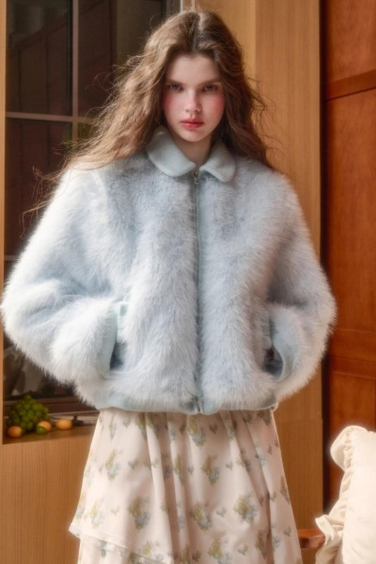 Baby Blue Fur Coat