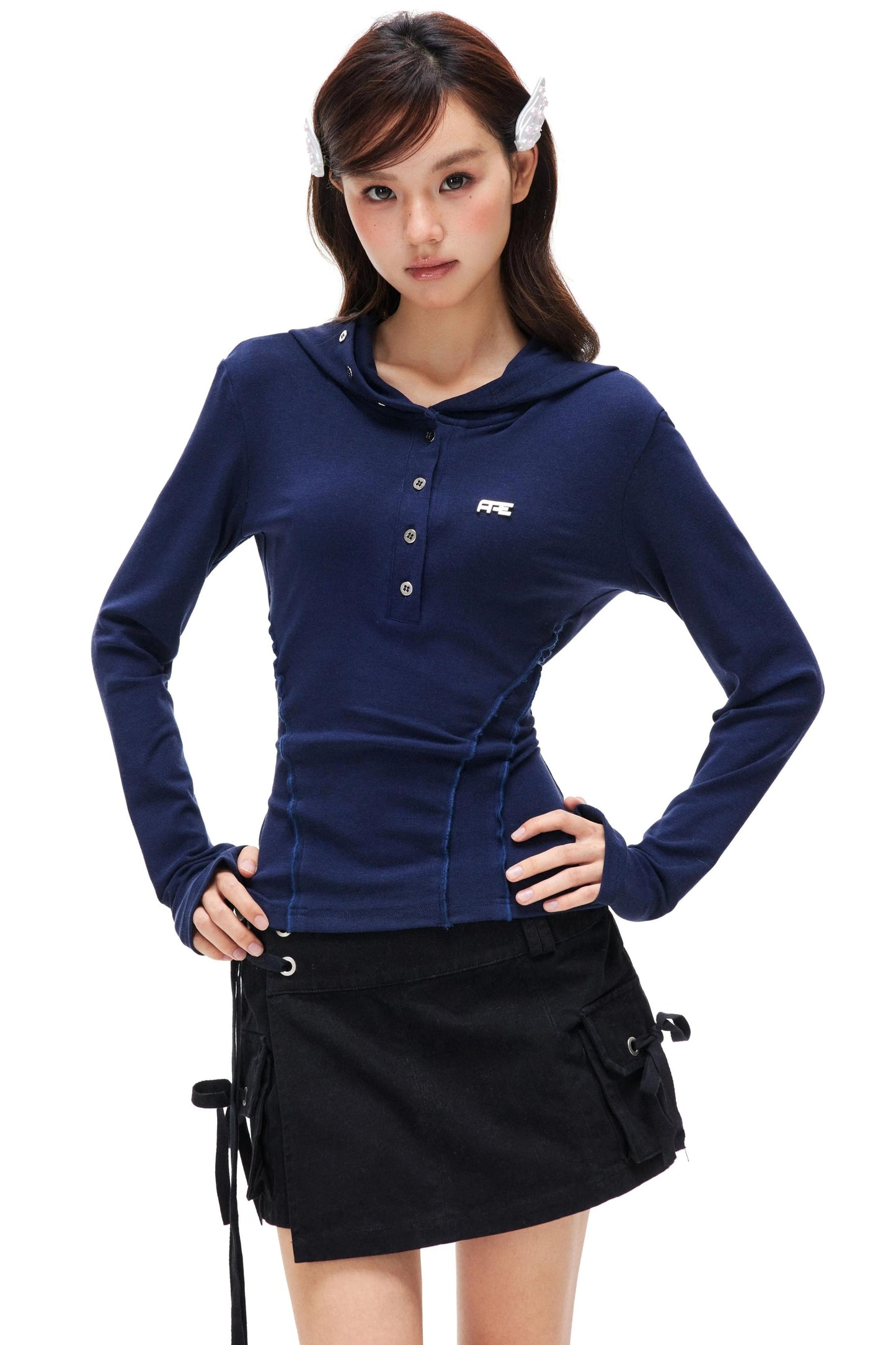 Lyocell Tencel Slim Hooded Top