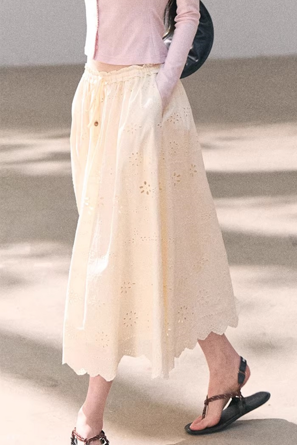 Pure Cotton Embroidered Skirt