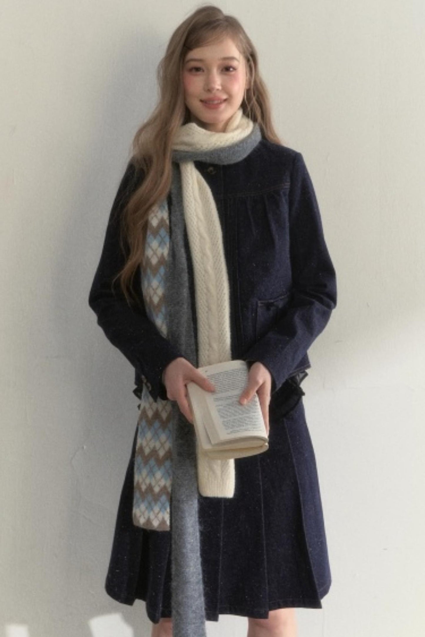 Retro Knitted Long Strip Scarf